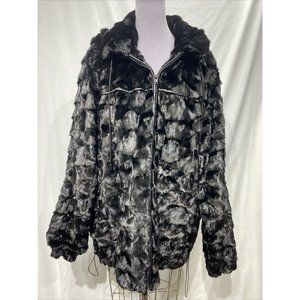 mink section jacket black bomber (62072)